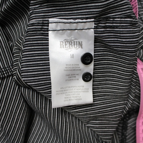 Rerun Western Embroidered Black Stripe Sz Medium - Picture 8 of 8
